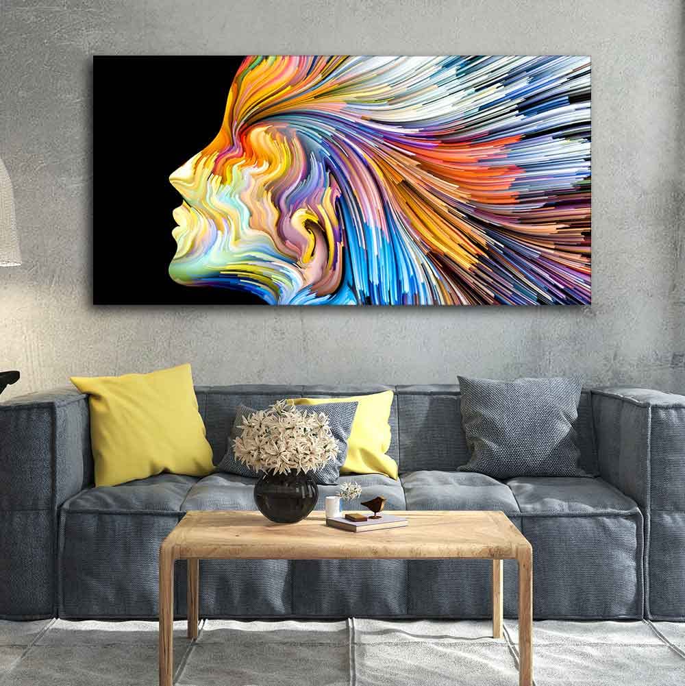 VIBECRAFTS Colors of Imagination and Graphic Design Abstract Art Premium Canvas Wall Painting With Frame for Living Room Drawing Room Home|Office|Gift (PTVCH_2223N)