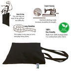 VantageKart Black Cotton Tote Bags Set of 6 – Eco-Friendly, Washable, Reusable, DIY, Screen Printing, Embroidery, Multipurpose Carry Bag