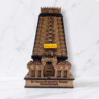 Ayyappan Traders Sri Ramanathaswamy Temple Wooden Miniature Model |Rameshwaram Gopuram Replica|3D Laser-Cut Wooden Temple Souvenir for Home, Pooja Room & Car Dashboard (4.75x3x1.75 Inches)
