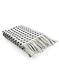 SASHAA WORLD Striped Super Soft & Breathable Throw Blanket | for Living Room, Bed, Sofa & Chair (Black/White | 80 x 60 inch) Kafalo