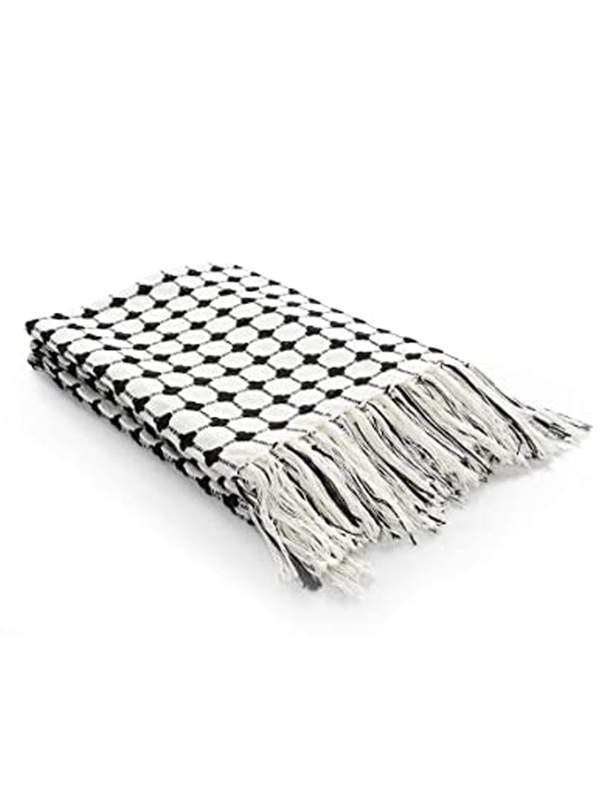 SASHAA WORLD Striped Super Soft & Breathable Throw Blanket | for Living Room, Bed, Sofa & Chair (Black/White | 80 x 60 inch) Kafalo