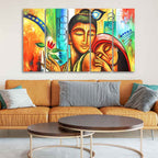 VIBECRAFTS Five Pieces Wall Painting of Radha Krishna For Home|Office|Living Room|Gift (PTVC5Pcs4_8707)