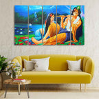VIBECRAFTS Radha Krishna Painting Five Pieces Canvas Wall Painting For Home|Office|Living Room|Gift (PTVC5Pcs4_8709)