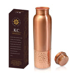KC Pure Copper Water Bottle with Leak Proof Protection, Ayurveda and Yoga Health Benefits. (Half Hammered Design,1000ml)