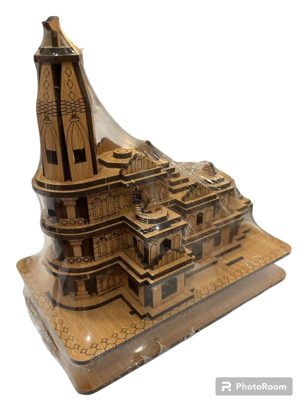 GITGRNTH Ram Mandir Ayodhya 3D Model Wooden Temple for Home/Office/Shop and Home Decoration Length: 15.4 CM,WIDHT: 9.4 CM,Height: 15.4 CM (Pack of 1)