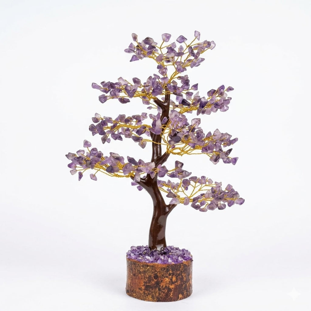 Hari Enterprises Amethyst Crystal Tree with 300 Beads | Amethyst Money Tree for Home Décor | Feng Shui Crystal Tree for Wealth, Positivity & Prosperity | Handmade Decorative Crystal Plant