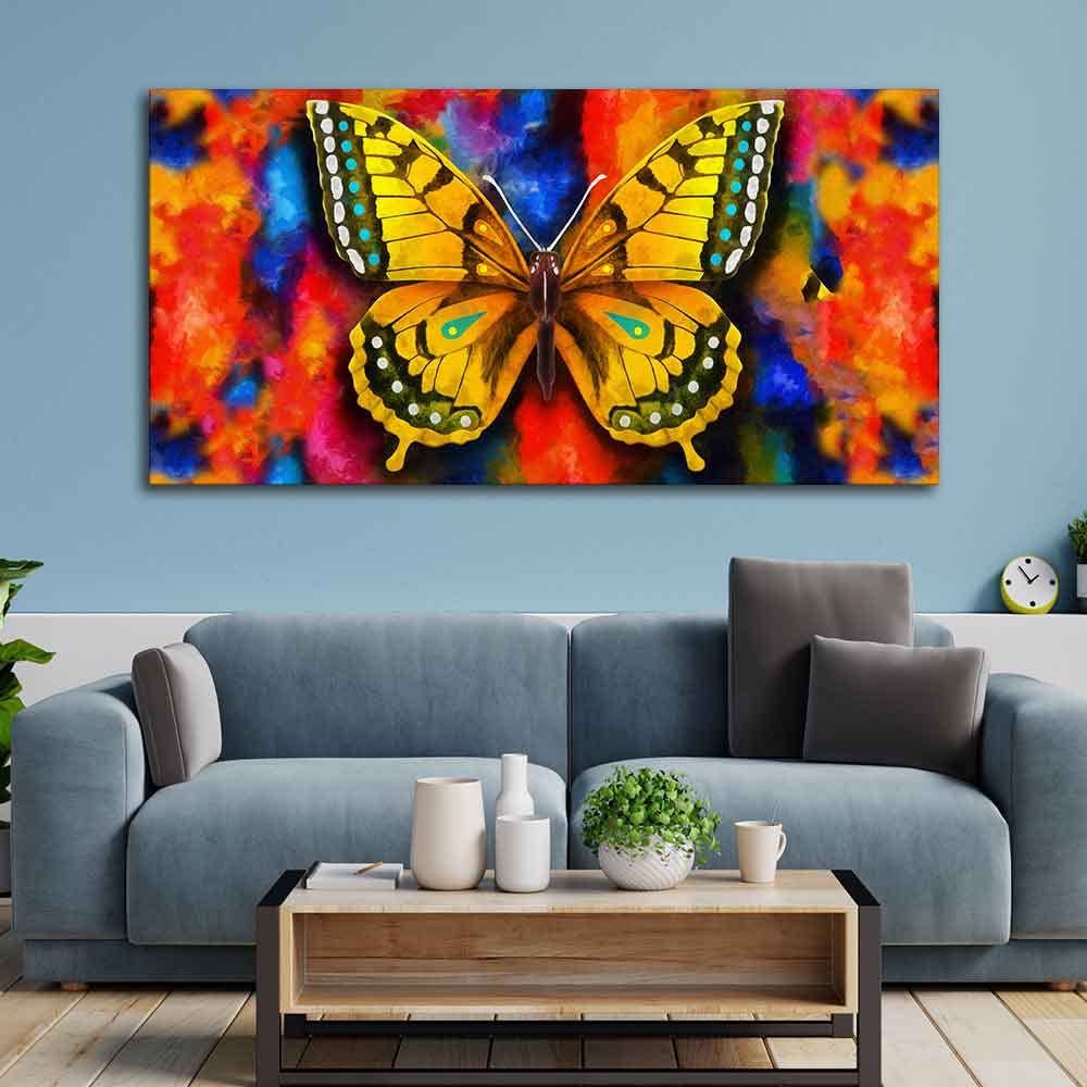 VIBECRAFTS Canvas Paintings for Living Room Drawing Room Beautiful Tiger Butterfly Premium Canvas Wall Painting Fitted With Wooden Frame for Home | Office | Gift (PTVCH_2327)