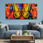 VIBECRAFTS Canvas Paintings for Living Room Drawing Room Beautiful Tiger Butterfly Premium Canvas Wall Painting Fitted With Wooden Frame for Home | Office | Gift (PTVCH_2327)