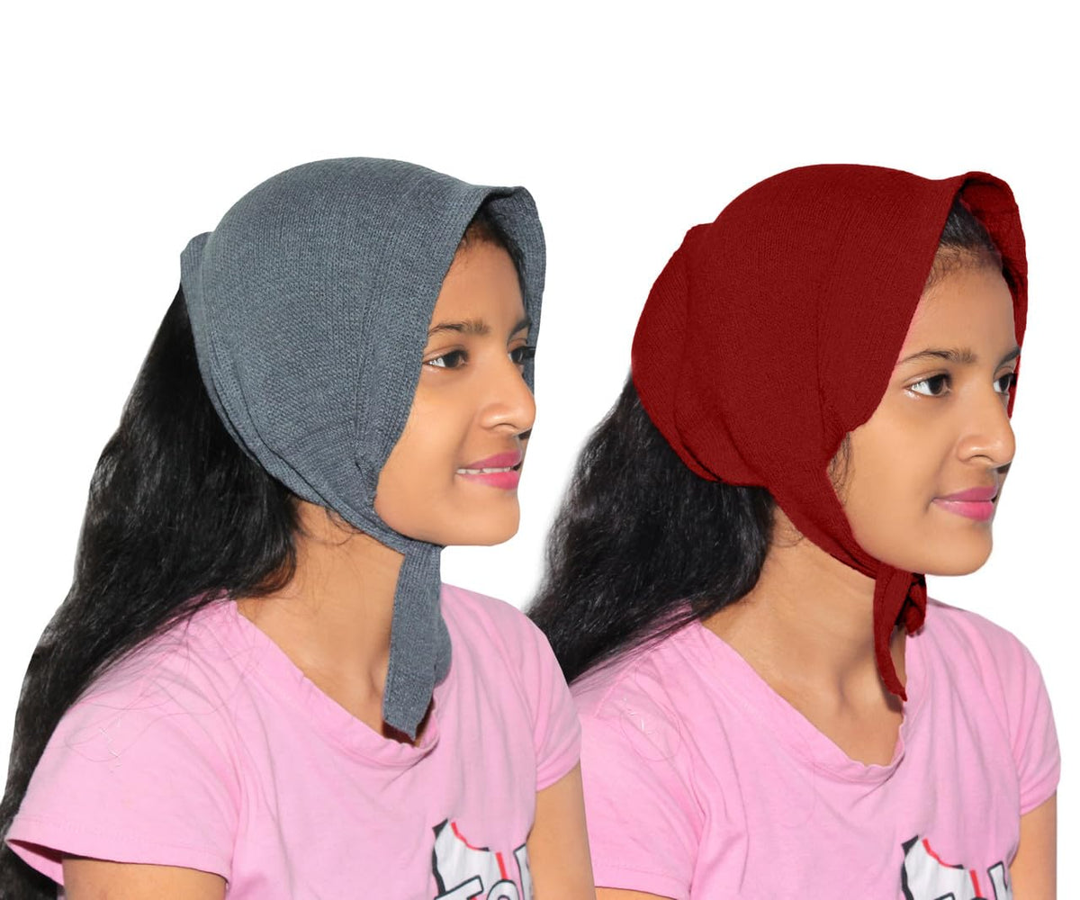 Goodluck Woolen Maternity Muffler for Women | Pack of 2 | Multicolor (Designs May Vary) | Winter Scarf | Size: 31.5 × 10 Inches