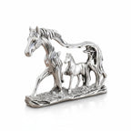KridayKraft Golden Elegant Metal Horse Family Showpiece Metal Statue for Wealth, Income and Bright Future & Feng Shui & Vastu Decorative Desk & Living Room Décor, Ideal Gift for Horse Lovers