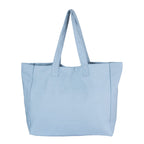AQVA Cotton Canvas Tote Bag for Women & Girls | Shoulder Bag with Magnetic Button Closure & Solid Colour | Multipurpose Shopping, Travel, Beach, Office Bag | Good Gift Choice for Women (Sky Blue)