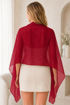 YOUR SMILE for Women Lightweight Breathable Solid Color Soft Chiffon Long Fashion Scarves Sun-proof Shawls Wrap, Wine Red, 27''x70''