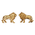 ARTVARKO Brass Lion Pair Statues 4 Inch Pack of 2 | Vastu & Feng Shui Lion Showpieces for Home, Office, Study Table & Entrance | Brass Decorative Lion Figurines for Protection, Prosperity & Home Décor