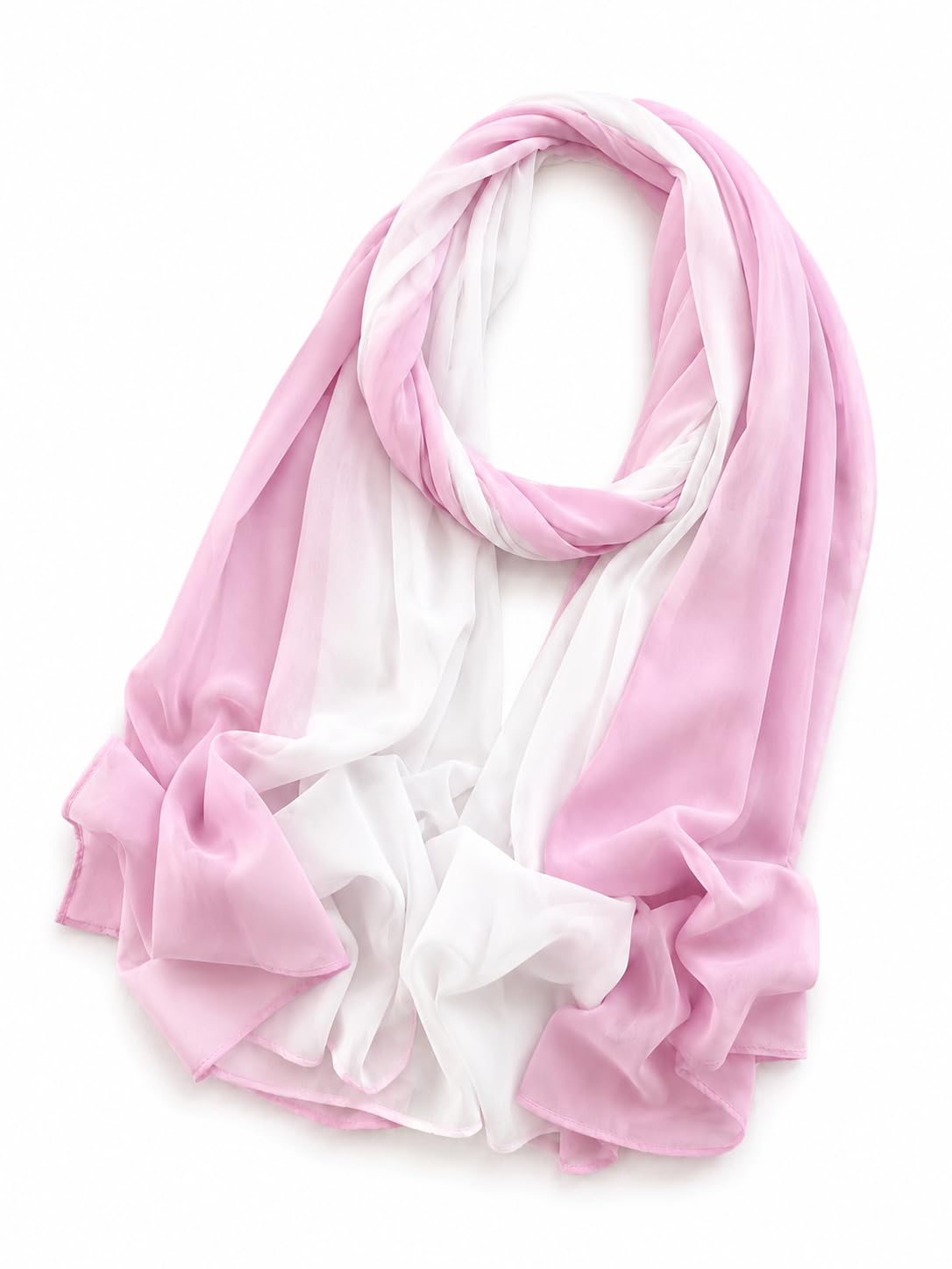 Malaysian Georgette Ombre Hijab Scarf Dual Shade 170x70 cm, BABY PINK