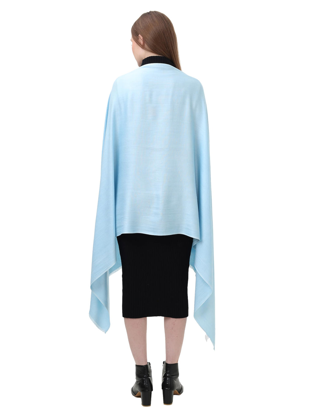 EH Pashmina scarf for women, twill weave, thick, solid color wraps, all weather, large, warm, very soft pashmina feel scarves (BABY BLUE)