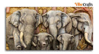 VIBECRAFTS Beautiful Elephant Native Thai style Molding Art Premium Canvas Wall Painting With Frame for Living Room Drawing Room Home|Office|Gift (PTVCH_2208N)