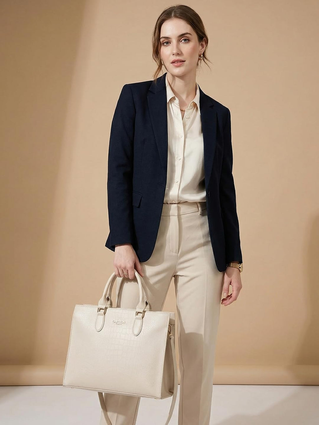 Carlton London Women Fashion HAND BAG,CREAM,Free Size