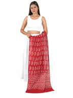 Gutthi Women's Cotton Stoles | Scarf Lightweight & Comfortable for All Seasons | Soft Floral Scarves, Size (100X180 CM) (Red)