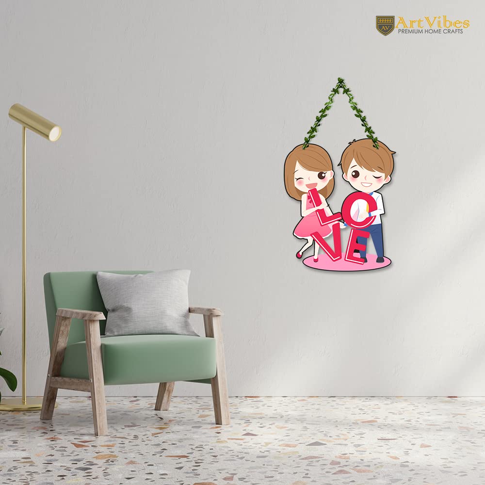 Artvibes Love Wall Hanging for Home Decor | Valentine Gift for Partner | Couple Gift | Gift Items For Girlfriend Boyfriend Husband Wife | Wall Poster | Aesthetic Wall Art | Wall Accent (WH_8305N)
