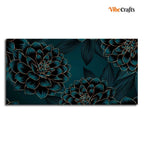 VIBECRAFTS Canvas Paintings for Living Room Drawing Room Golden Flowers Dahlia And Leaves Canvas Wall Painting Fitted With Wooden Frame For Home | Office | Living Room | Gifts (PTVCH_2536)