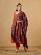 Pashmoda Women Floral Geometry Kaani Wool Blend Stole (Size : 28x80in, 71X203cm) AVST09
