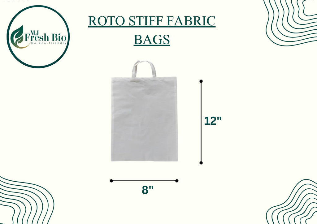 Fresh Bio Cotton Tote Bag - Reusable Shopping Cloth Bag | Perfect for Grocery, and Gym | Lightweight and Stylish (70 gsm) (Pack of 5, 14X 18)