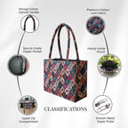 Stylish Jute Hand Bag for Women | Cotton Bags for Women Handbags | Eco-Friendly Shoulder Shopping Bag for Office, College & Work, Tote Bag for Girls | 14-inch Laptop Space