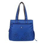 Bag-Age HB55 Tote Handbag for Girls & Women, Water Resistant Office Work Bag with Umbrella Pocket, Large Capacity Shoulder Bag for Work, Travel & Daily Use (Blue)
