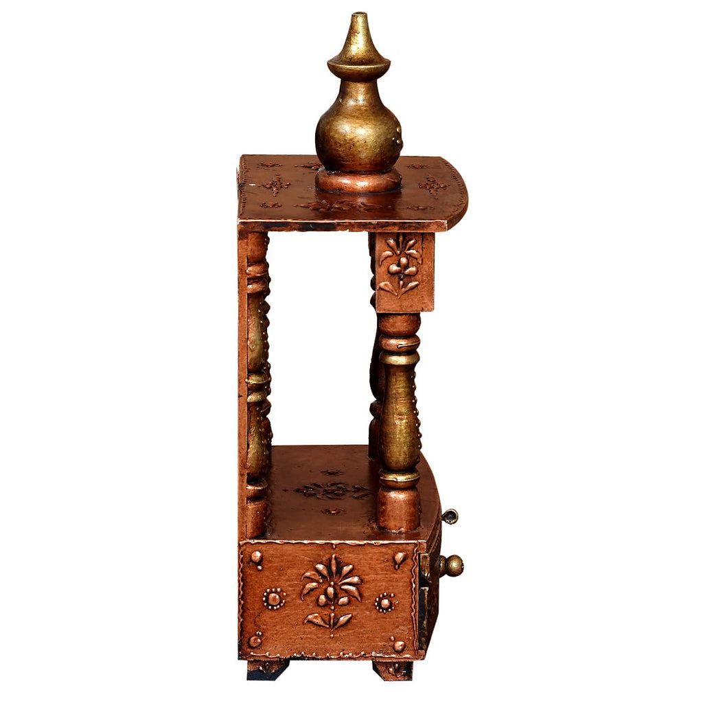 CRAFT TREE Handpainted 16'' Wood Temple for Home | Pooja Mandir for Home and Office | Wall Mounted Temple