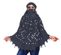 Vinsh Enterprise Cotton Long Scarf Cum Mask Scarves Usable for Vehicle Driver | White Printed Design | Universal Size | For Girl & Women | Soft & Breathable Sun Protection (Dark Grey)