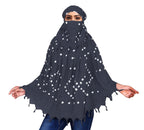 Vinsh Enterprise Cotton Long Scarf Cum Mask Scarves Usable for Vehicle Driver | White Printed Design | Universal Size | For Girl & Women | Soft & Breathable Sun Protection (Dark Grey)