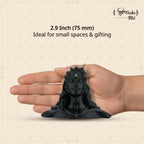 Shilpkala 2.9 Inch Brass Adiyogi Shiv Mahadev Bholenath Idol (Statue, Murti) for Pooja, Table, Home & Office Decor, Worship & Gifting (Black Finish)