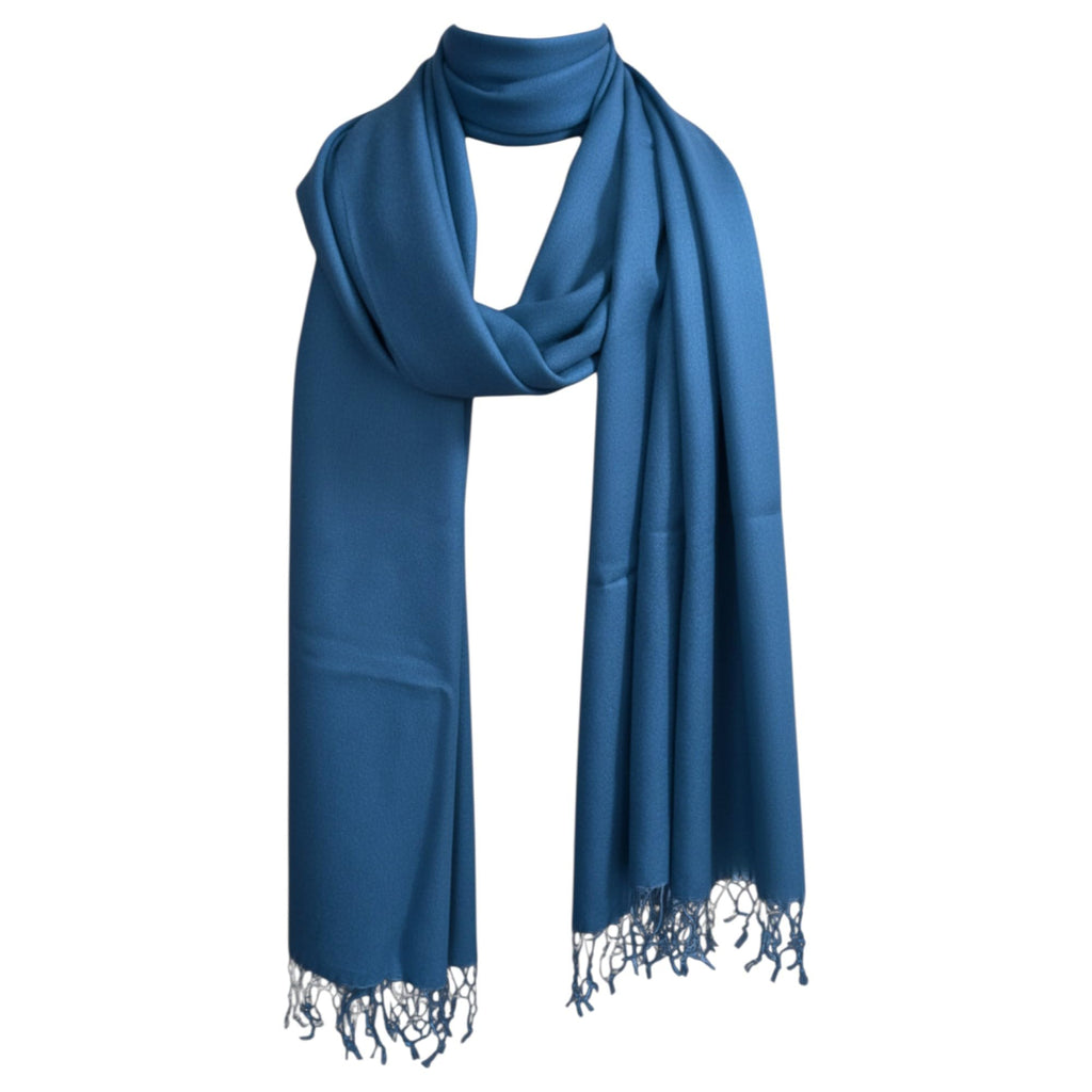 Graziemille Pure Pashmina For Women PETROL BLUE LARGE