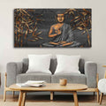 VIBECRAFTS Canvas Paintings for Living Room Drawing Room Buddha Sitting On Lotus Canvas Wall Painting Fitted With Wooden Frame For Home | Office | Living Room | Gift (PTVCH_2480)