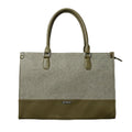 Siza Women’s Tote Bag with Laptop Compartment, PU Leather Handbag for Ladies, Large Office Shoulder Bag with Detachable Strap for Work, College, Travel & Daily Use (Olive Green)