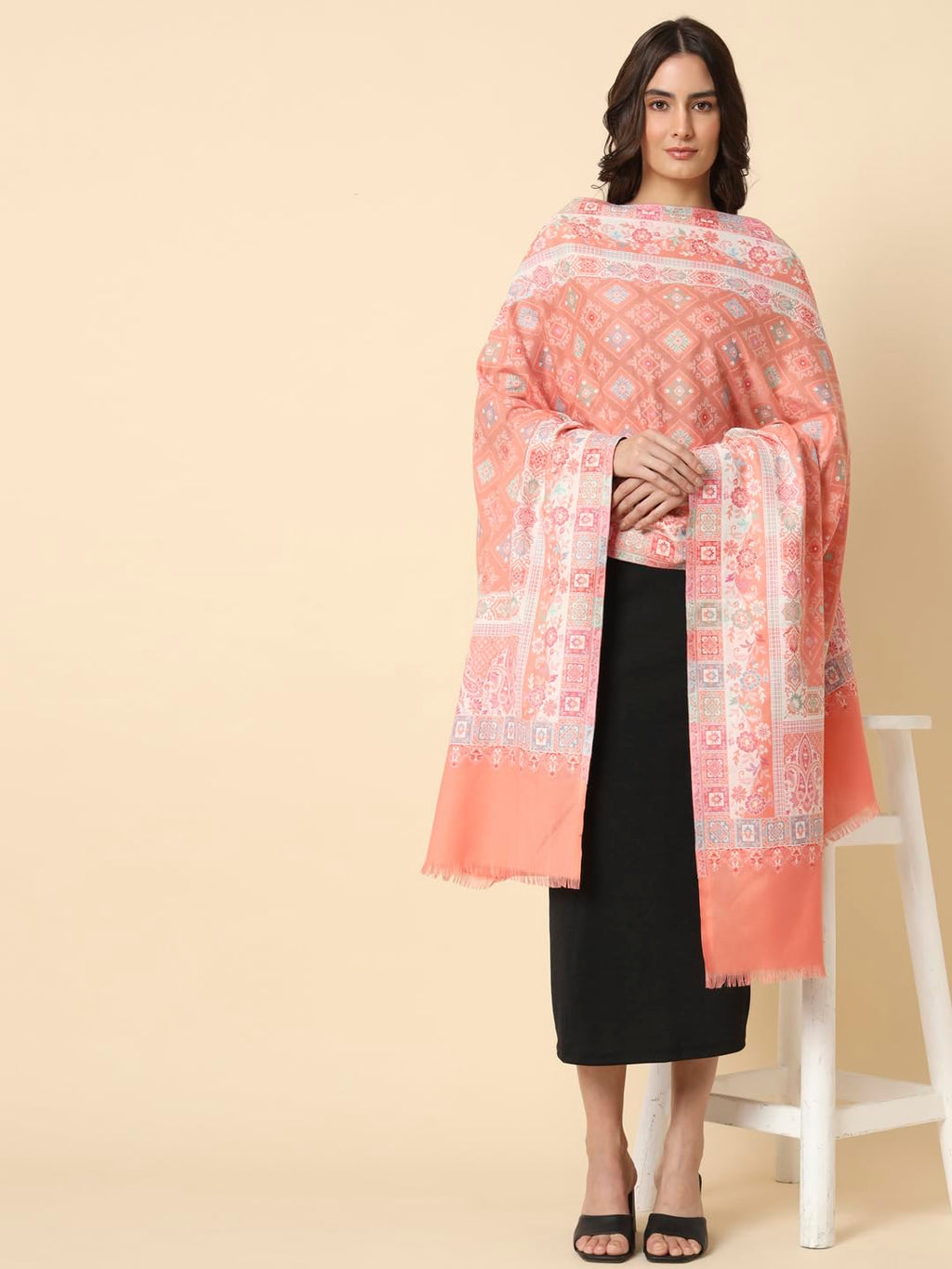 Pashmoda Women Chaman Kaani Woven Design Shawl (Size: 101 X 203 Cms)