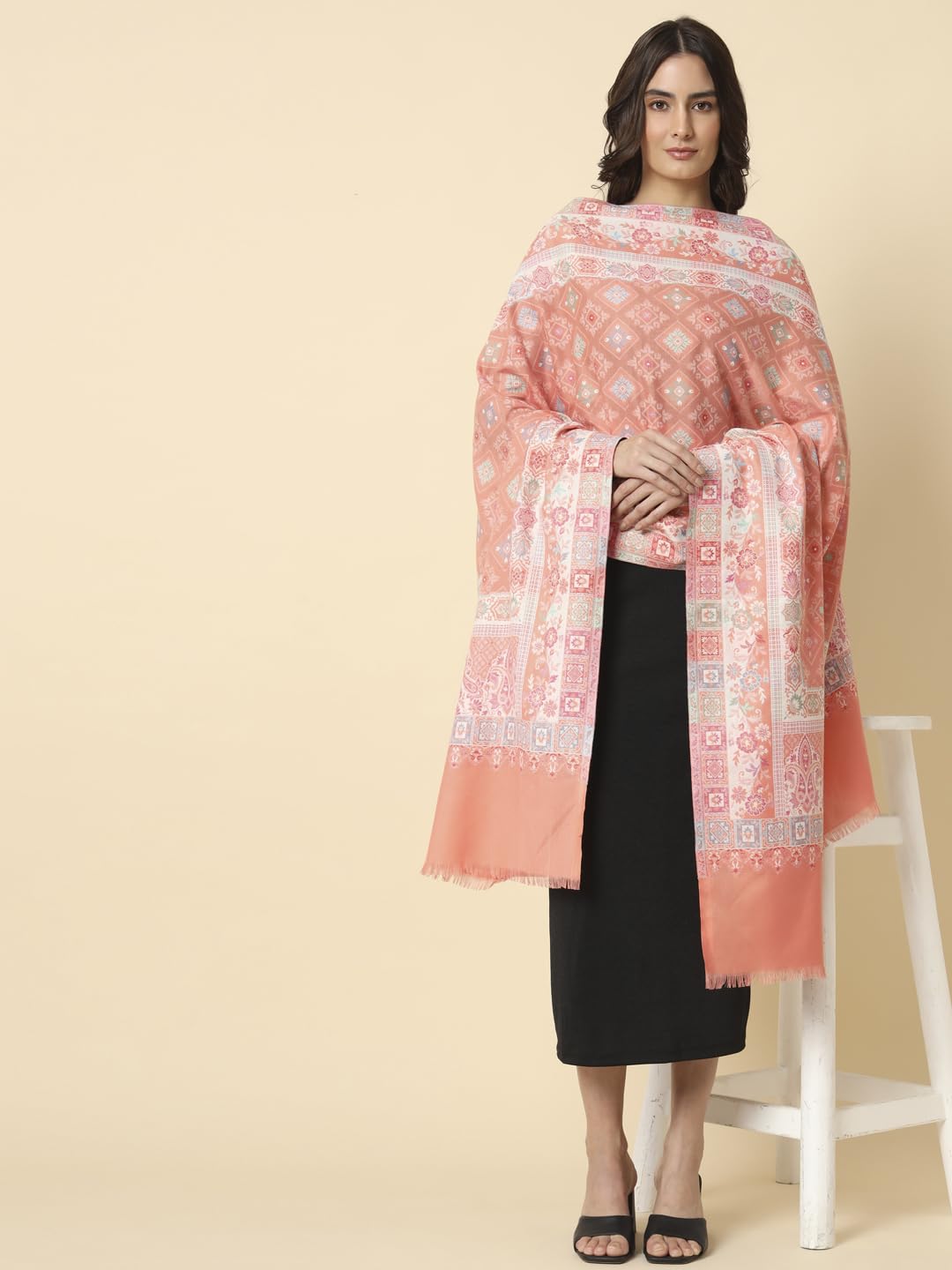 Pashmoda Women Chaman Kaani Woven Design Shawl (Size: 101 X 203 Cms)