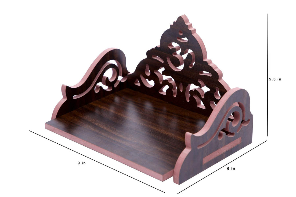 AIRIZ pranali Enterprise CRAFTSFY Wooden Small Temple Beautiful Plywood Mandir Pooja Room Home Decor Office Temple (Black om)