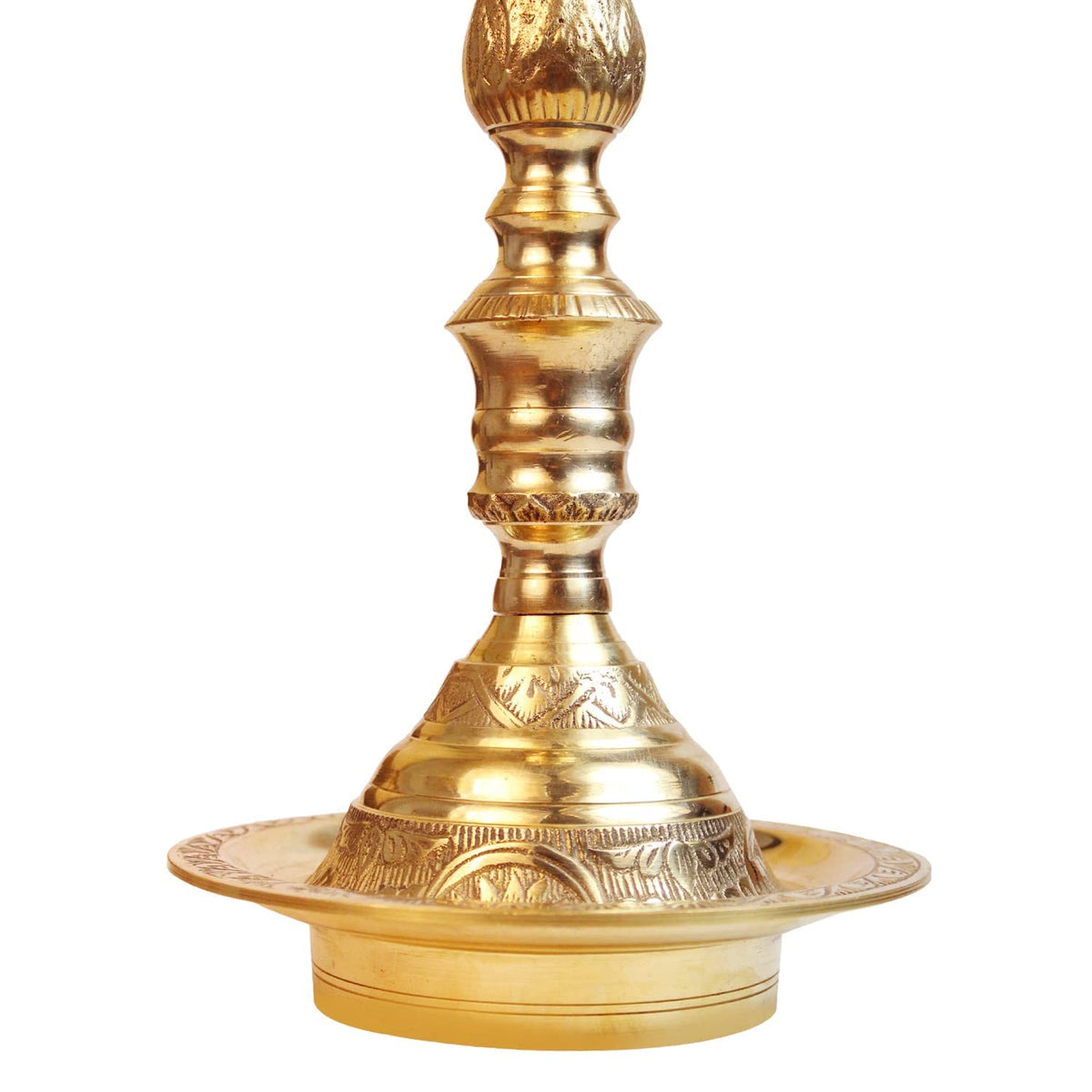 Svarup Brass Peacock Puja Lamp: Traditional Kuthuvilakku (Kuthu Vilakku) Ornamental Lamp for Entrance, Large Hall, Mandir Decoration. Height 24 Inches, Medium Size, in Gold Color Color