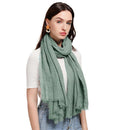 ICW Women's UV Protection Premium Light Weight Wrinkle Ironless Crinkle Cotton Hemp Summer Scarf Stoles Shawl head scarves for girls (colour 9)