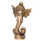 ARTVARKO Brass Trunk Ganesha Big Ear Ganesh Idol for Home Decor Office Desk Diwali Gift Pooja House Entrance Good Luck 12 Cm.