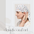 7 season's Cotton Long Scarf Cum Mask Universal Size Usable for vehicle Driver for sunlight UV protection White Printed Design For Girl & Women (star)
