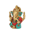 ARTVARKO Brass Ganesha Bhagwan Idol God Ganesh Ganpati Sitting Statue Idol Sculpture for Home D?cor Office Gift Height 4.5 Inch