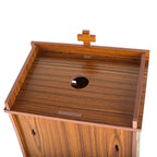 YIXT Wooden Christian Prayer Door Temple with LED Light & Storage | Wall Mount & Tabletop Bible Prayer Cabinet for Home