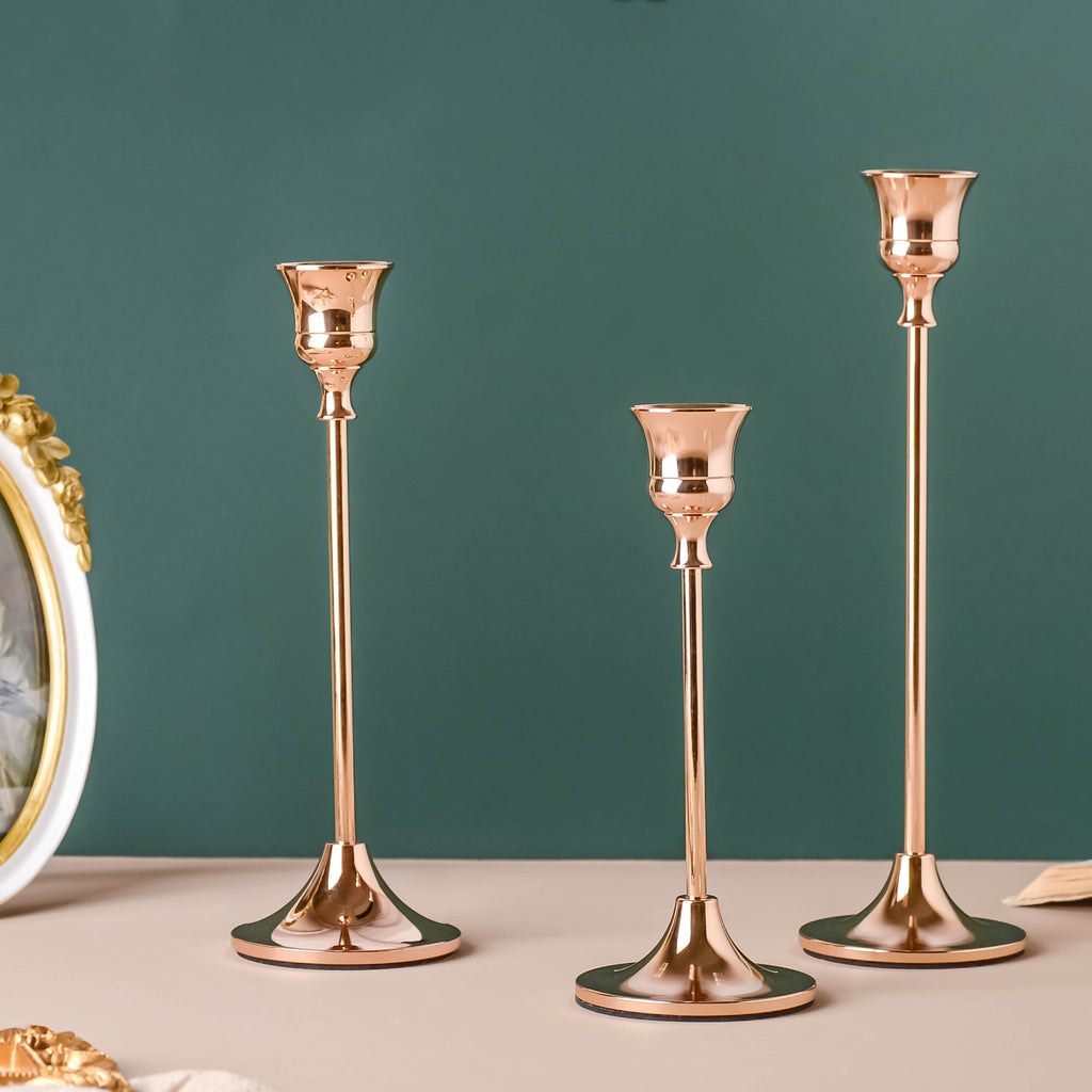 Glossy Gold Candle Stand Nestasia