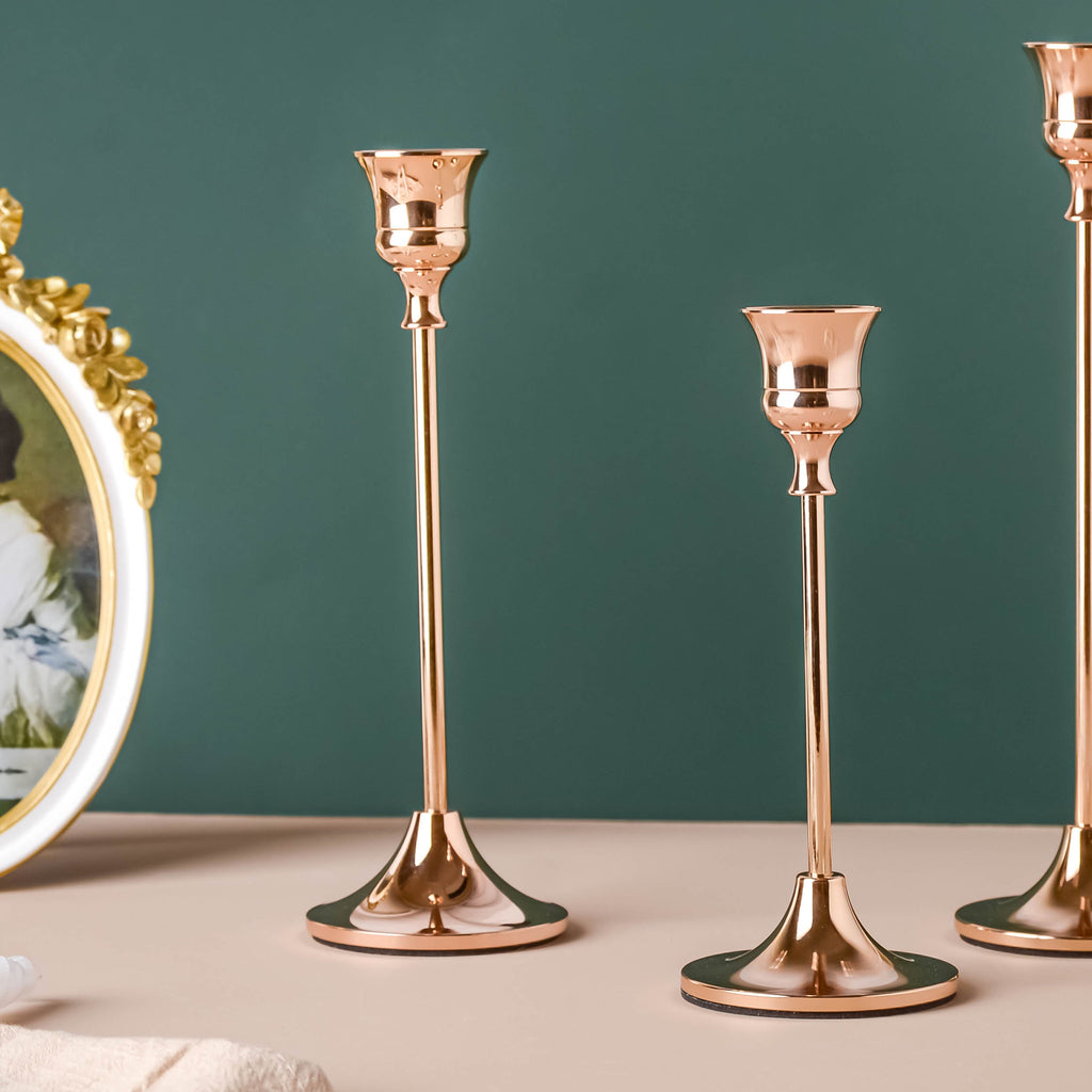 Glossy Gold Candle Stand Nestasia