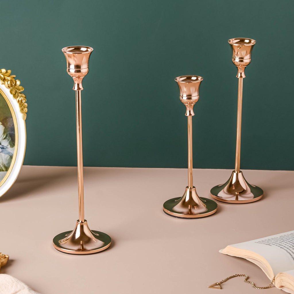 Glossy Gold Candle Stand Nestasia