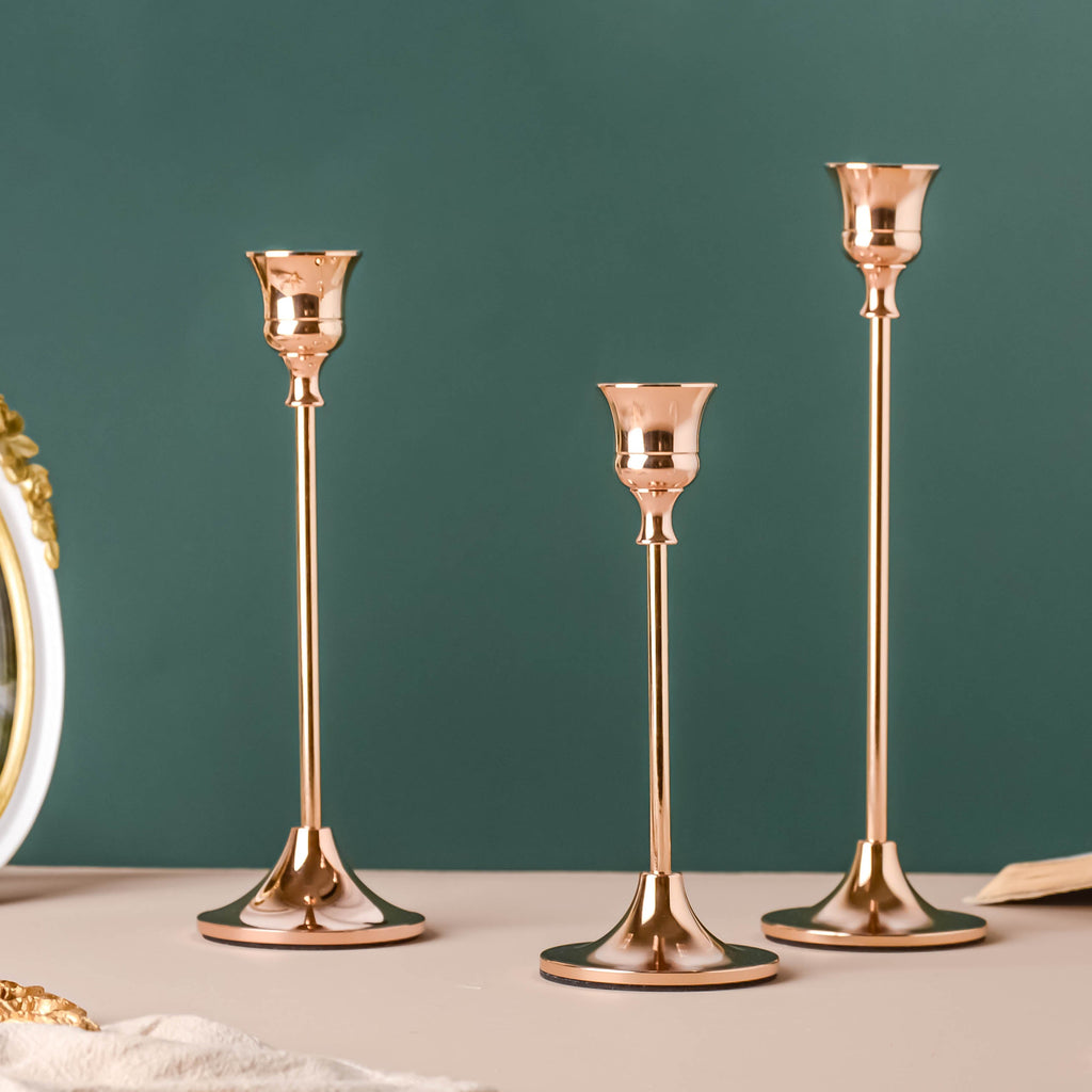 Glossy Gold Candle Stand Nestasia