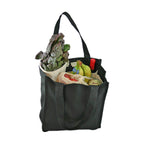 Black : Simple Ecology Organic Cotton Deluxe Reusable Grocery Bag with Bottle Sleeves - Black