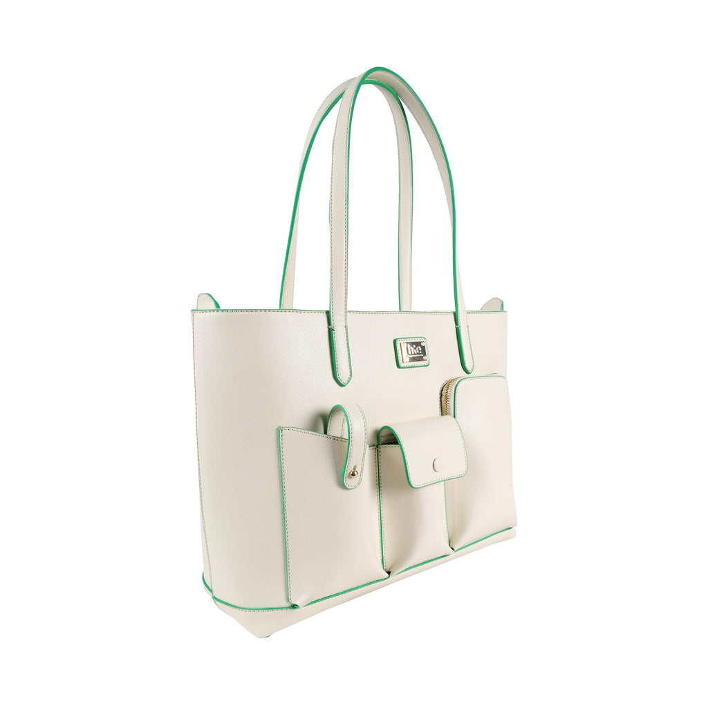 HIE Carol Women's Tote Bag | Stylish Medium Vegan Leather Laptop Tote Fits Up to 16 | Spacious Main Compartment, Front & Back Pockets | Ideal for Office, Work & Travel